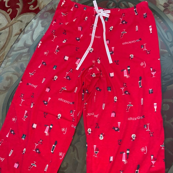 Super cute red pajamas y2k comfy sleepwear pants Christmas Santa night bottoms - Picture 3 of 7